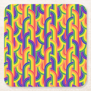 Dessous-de-verre Carré En Papier Motif Rainbow moderne