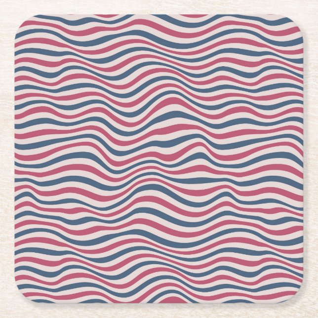 Dessous-de-verre Carré En Papier Motif rayé 2 (Devant)