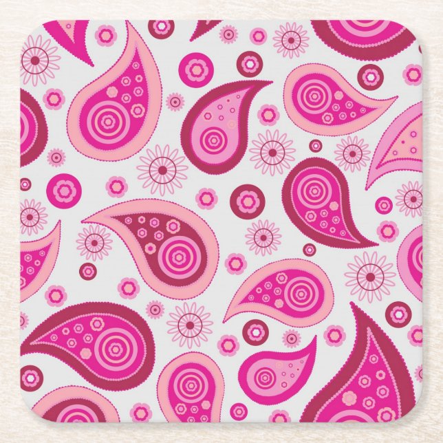 Dessous-de-verre Carré En Papier Motif rose pâle (Devant)