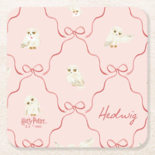 Dessous-de-verre Carré En Papier Motif Ruban Rose Hedwig