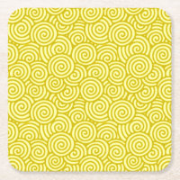 Motif tourbillon japonais - moutarde et jaune clai