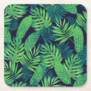 Dessous-de-verre Carré En Papier Motif tropical de feuille