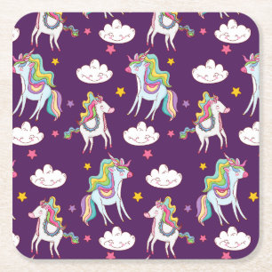 Dessous-de-verre Carré En Papier Motif Unicorn Funny Magic Horse