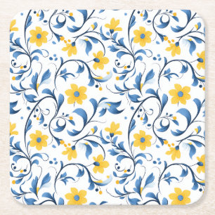 Dessous-de-verre Carré En Papier Motifs d'art populaire floral ukrainien
