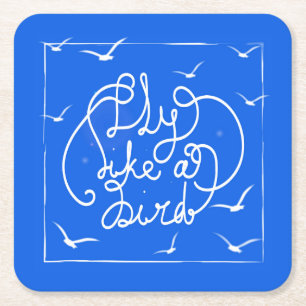 Dessous-de-verre Carré En Papier Mouche comme un oiseau