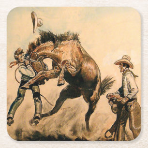 Dessous-de-verre Carré En Papier « Mule » Art occidental par Will James