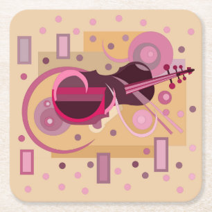 DESSOUS-DE-VERRE CARRÉ EN PAPIER MUSIQUE AMOUREUX CADEAU ANNIVERSAIRE ANNIVERSAIRE