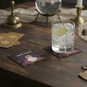 Dessous-de-verre Carré En Papier Mystic Fortune Teller, Crystal Ball, Tarot Vintage