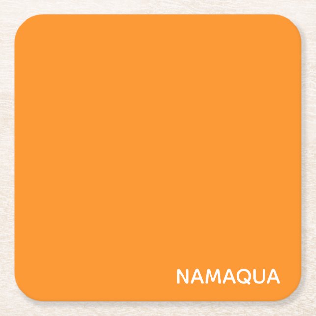Dessous-de-verre Carré En Papier Namaqua orange nom de la couleur (Devant)