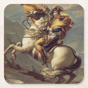 Dessous-de-verre Carré En Papier Napoléon vintage Traversant les Alpes