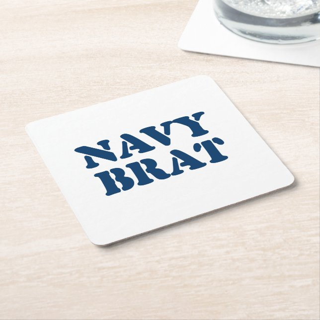 DESSOUS-DE-VERRE CARRÉ EN PAPIER NAVY BRAT (Incliné)