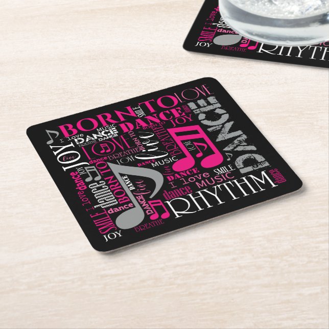 Dessous-de-verre Carré En Papier Né à Dance Pink ID277 (Incliné)