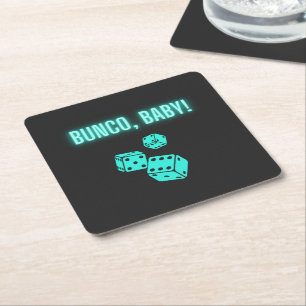 Dessous-de-verre Carré En Papier Neon Aqua Bunco Baby