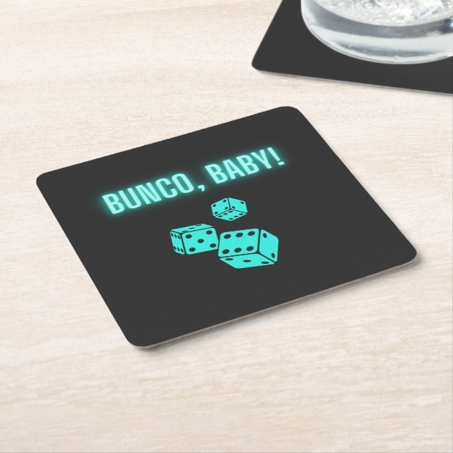 Dessous-de-verre Carré En Papier Neon Aqua Bunco Baby (Incliné)