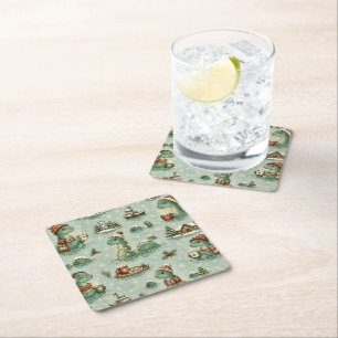 Dessous-de-verre Carré En Papier Nessie de Noël Monstre du Loch Ness Confortable Cr