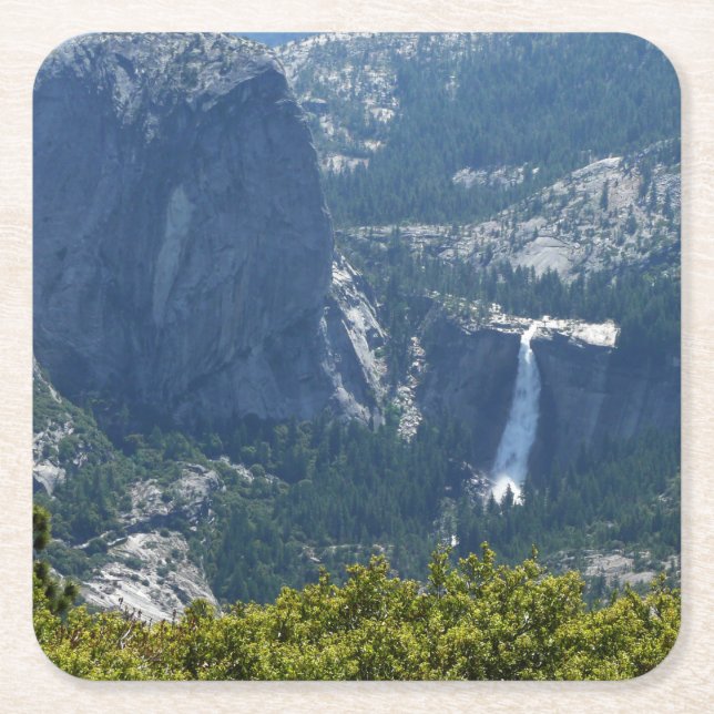 Dessous-de-verre Carré En Papier Nevada Falls depuis le Panorama Trail (Devant)