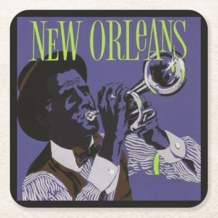 Dessous-de-verre Carré En Papier New Orleans Music dessous de verre