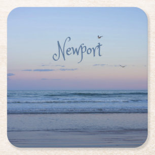 Dessous-de-verre Carré En Papier Newport Beach Californie Ocean Sunrise Blue