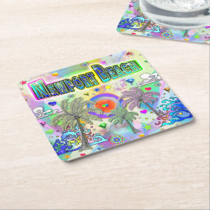 Dessous-de-verre Carré En Papier Newport Beach Deep Dream Dessous de verre