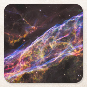 Dessous-de-verre Carré En Papier Ngc 6960, La Nébuleuse De La Sorcière.