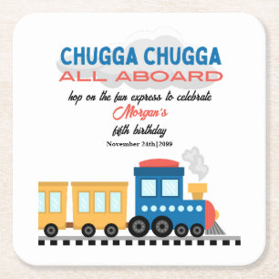 Dessous-de-verre Carré En Papier N'importe quel âge Anniversaire Coloré Cartoon Tra