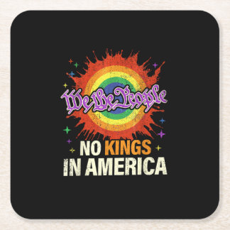 Dessous-de-verre Carré En Papier No Kings In America We The People Political Vintag