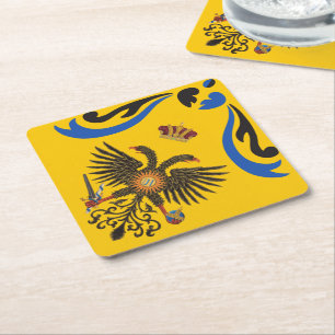 Dessous-de-verre Carré En Papier Nobile Contrada dell'Aquila Palio di Siena (aigle)