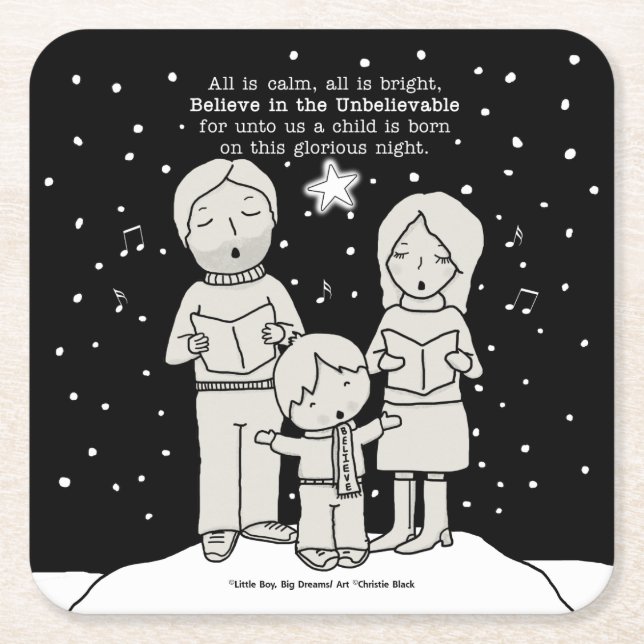 Dessous-de-verre Carré En Papier Noël (Devant)