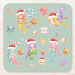Dessous-de-verre Carré En Papier Noël de la mère
