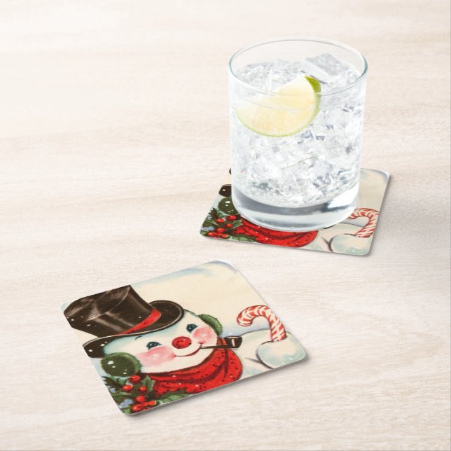Dessous-de-verre Carré En Papier Noël de Noël (En situation)
