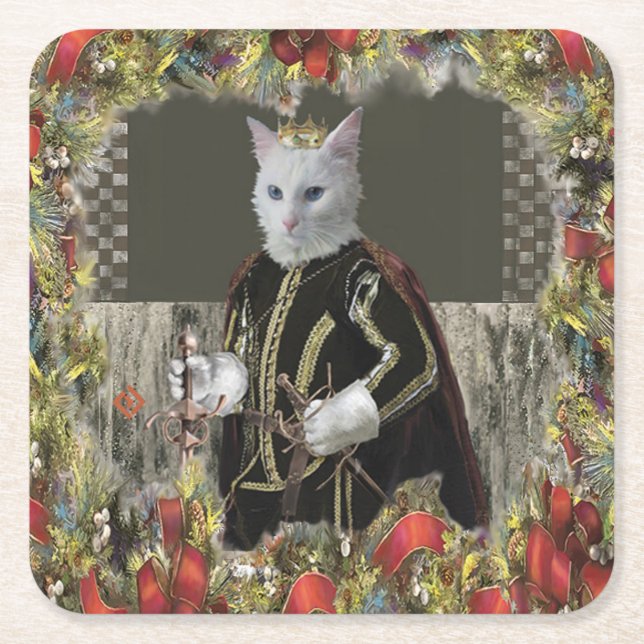 Dessous-de-verre Carré En Papier Noël du prince royal (Devant)