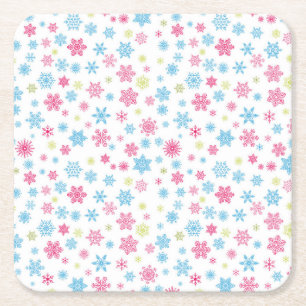 Dessous-de-verre Carré En Papier Noël Fêtes Motif de neige