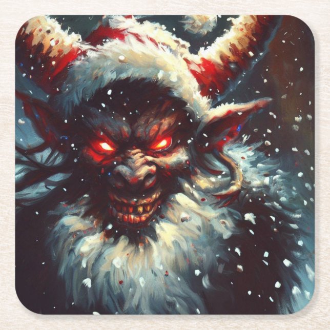 Dessous-de-verre Carré En Papier Noël Krampus 1 (Devant)