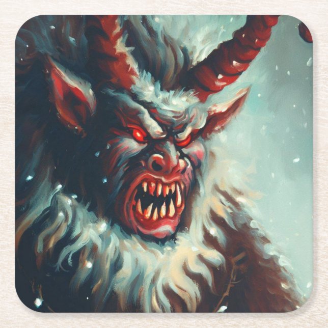Dessous-de-verre Carré En Papier Noël Krampus 3 (Devant)