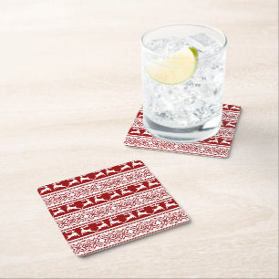 Dessous-de-verre Carré En Papier Noël scandinave renne