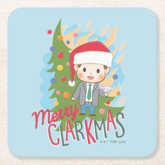 Dessous-de-verre Carré En Papier Noël vacances Joyeux Clarkmas (Devant)