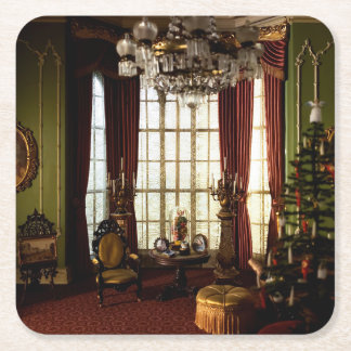 Dessous-de-verre Carré En Papier Noël victorien - Dessous de verre en papier