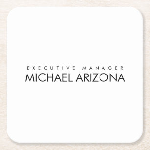 Dessous-de-verre Carré En Papier Noir & Blanc Minimaliste Simple Plaque Moderne