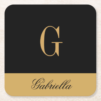 Dessous-de-verre Carré En Papier Noir or