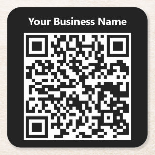 Dessous-de-verre Carré En Papier Nom de l'entreprise plus QR Code sur