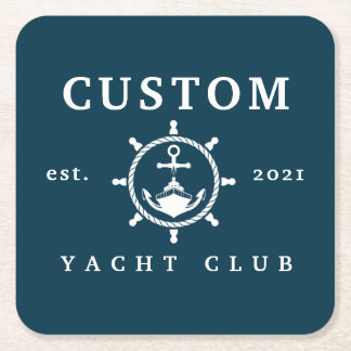 Dessous-de-verre Carré En Papier Nom personnalisé Dessous de verre de yacht, Décor 