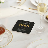 Nom pour 60e anniversaire Année 1966 Noir Or Perso