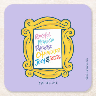 Dessous-de-verre Carré En Papier Noms de FRIENDS™ dans Peephole