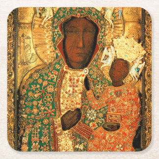 Dessous-de-verre Carré En Papier Notre-Dame de Czestochowa Black Madonna Pologne do