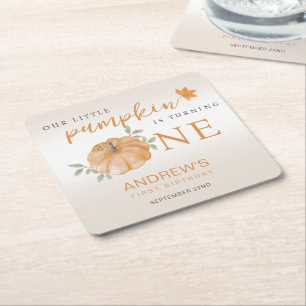 Dessous-de-verre Carré En Papier Notre Petit Citrouille Automne automne 1er anniver