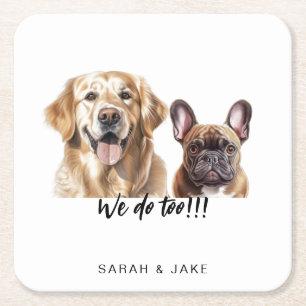 Dessous-de-verre Carré En Papier Nous aussi !! Cocktail de mariage fun pour animaux