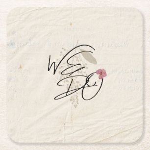 Dessous-de-verre Carré En Papier NOUS FAISONS Fleurs Pressées Shabby Garden Chic Pr