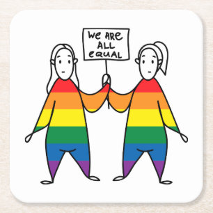 Dessous-de-verre Carré En Papier Nous sommes tous égaux