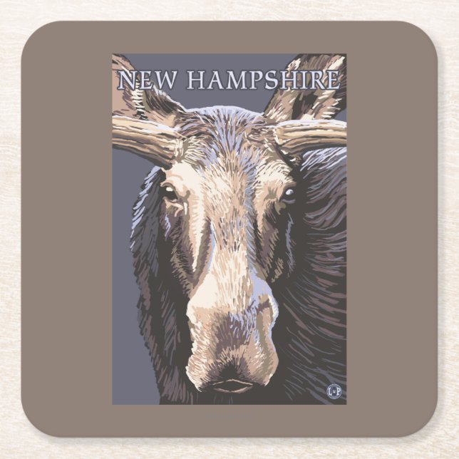 Dessous-de-verre Carré En Papier Nouvelle de HampshireMoose fin (Devant)