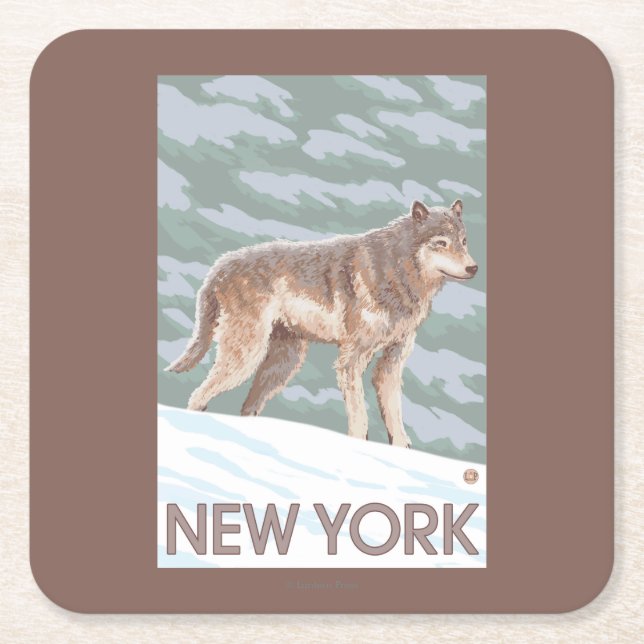 Dessous-de-verre Carré En Papier Nouvelle scène de YorkWolf (Devant)